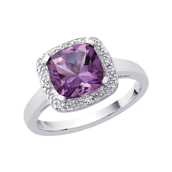 amethyst ring in white gold