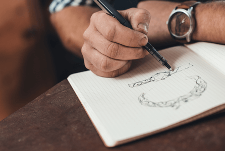 image of custom jewelry design drawn